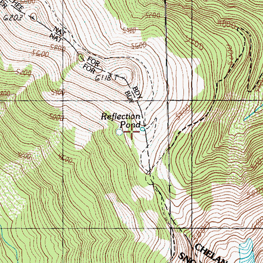 Topographic Map of Reflection Pond, WA
