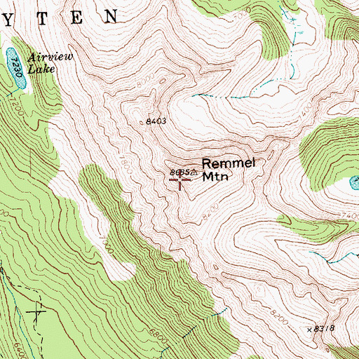 Topographic Map of Remmel Mountain, WA