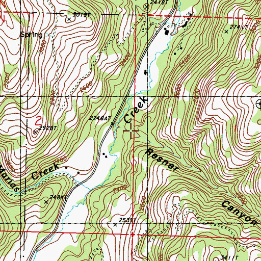 Topographic Map of Resner Canyon, WA
