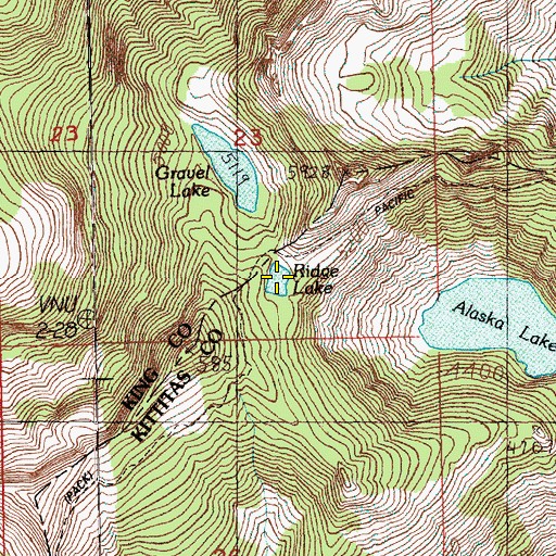 Topographic Map of Ridge Lake, WA