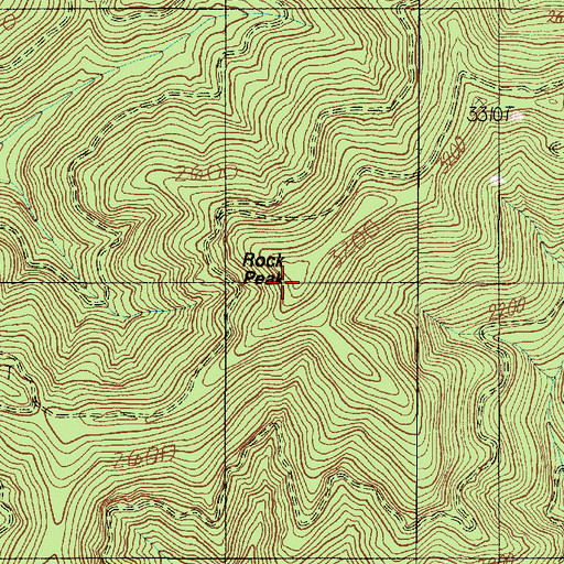 Topographic Map of Rock Peak, WA
