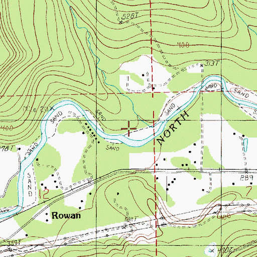 Topographic Map of Rollins Creek, WA