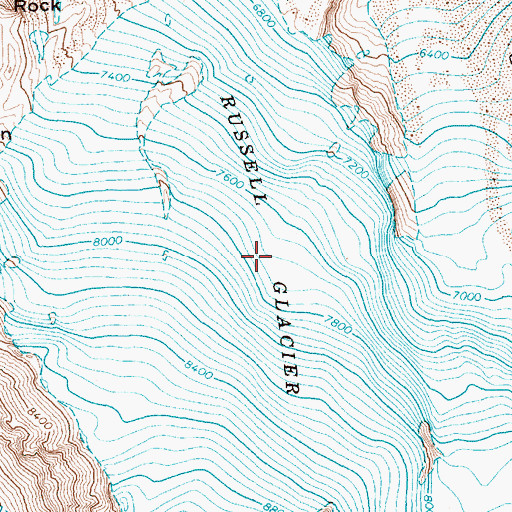 Topographic Map of Russell Glacier, WA