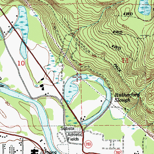 Topographic Map of Rutherford Slough, WA
