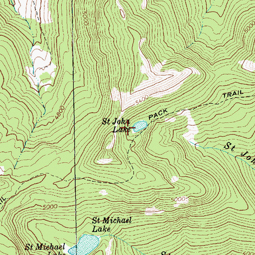 Topographic Map of Saint John Lake, WA