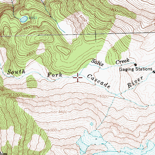 Topographic Map of Salix Creek, WA