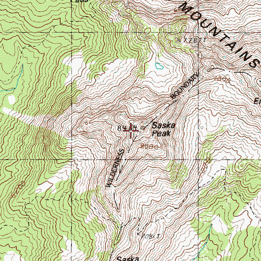 Topographic Map of Saska Peak, WA