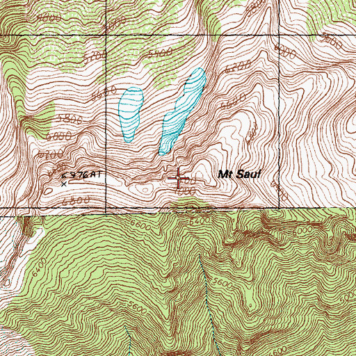 Topographic Map of Mount Saul, WA