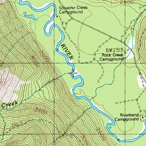 Topographic Map of Schaefer Creek, WA