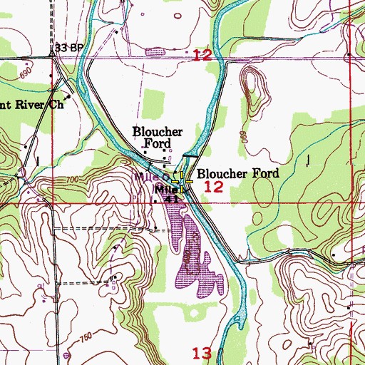 Topographic Map of Mountain Fork, AL