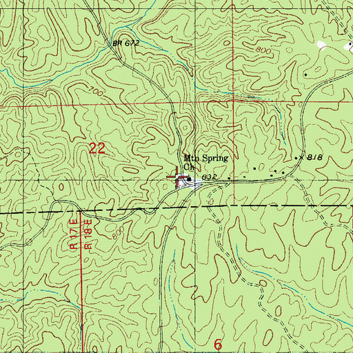 Topographic Map of Mountain Spring Church, AL