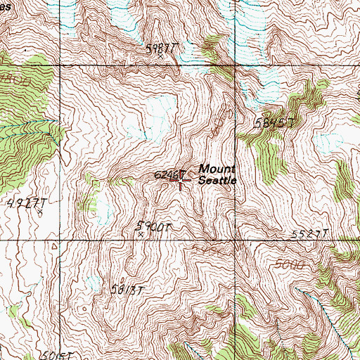 Topographic Map of Mount Seattle, WA