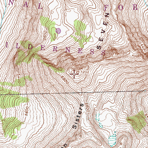 Topographic Map of Seven Sisters, WA