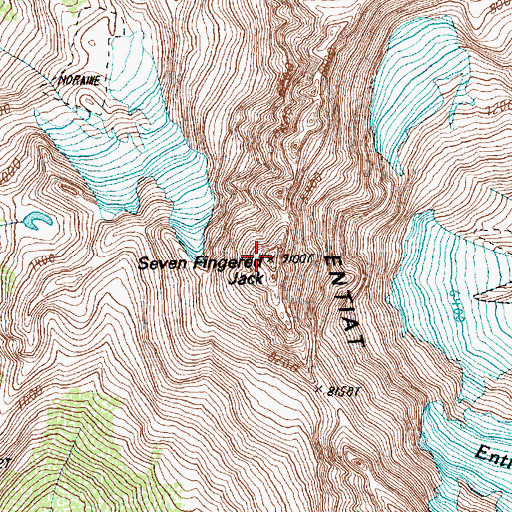 Topographic Map of Seven Fingered Jack, WA