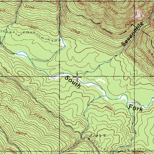 Topographic Map of Sevenmile Creek, WA