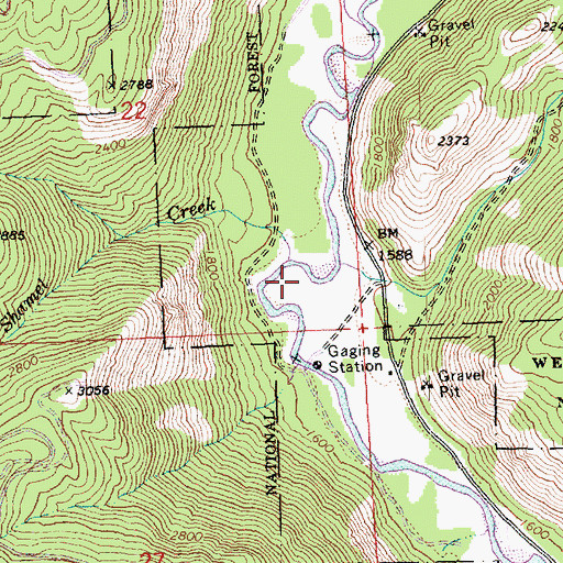 Topographic Map of Shamel Creek, WA