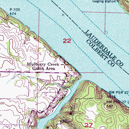 Topographic Map of Mulberry Creek Cabin Area, AL