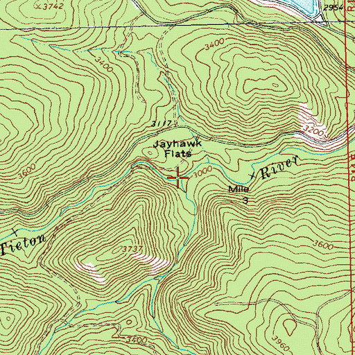 Topographic Map of Short and Dirty Creek, WA