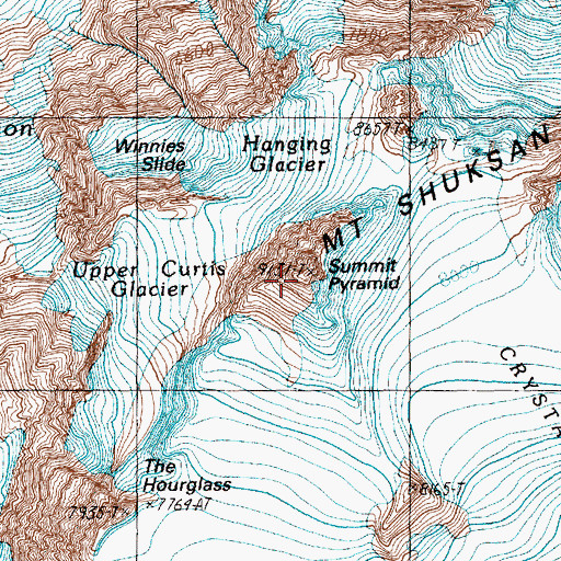 Topographic Map of Mount Shuksan, WA