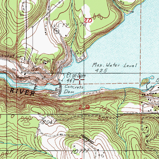 Topographic Map of Silver Creek, WA