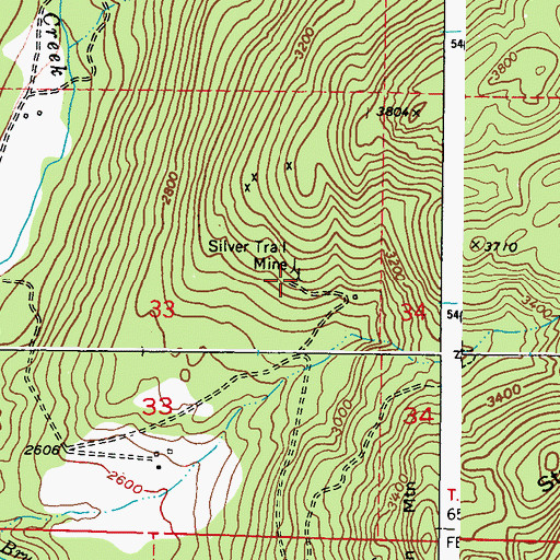 Topographic Map of Silver Trail Mine, WA