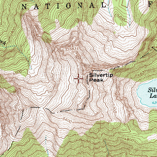 Topographic Map of Silvertip Peak, WA