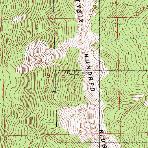 Topographic Map of Sixtysix Hundred Ridge, WA