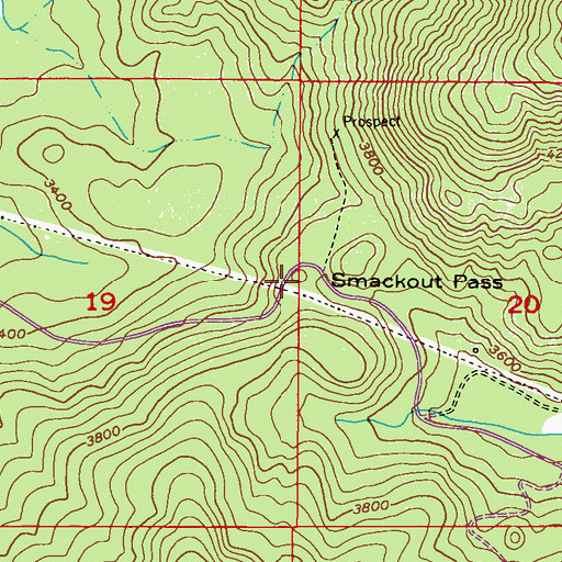 Topographic Map of Smackout Pass, WA