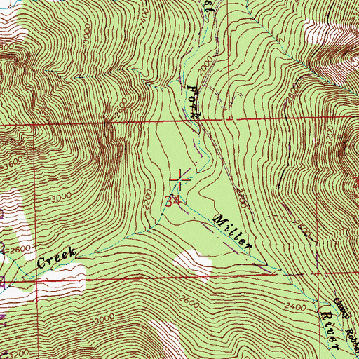 Topographic Map of Smith Creek, WA