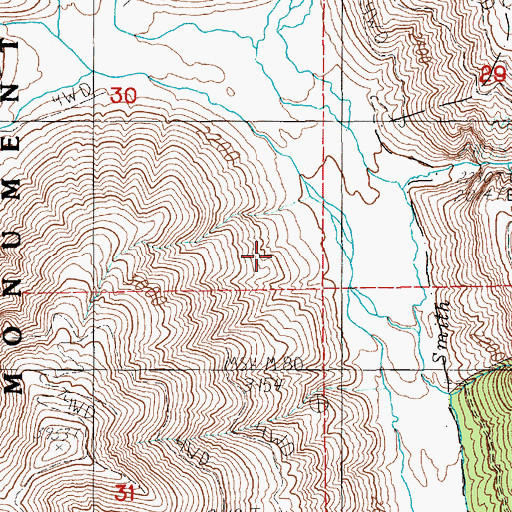 Topographic Map of Smith Creek Trail, WA