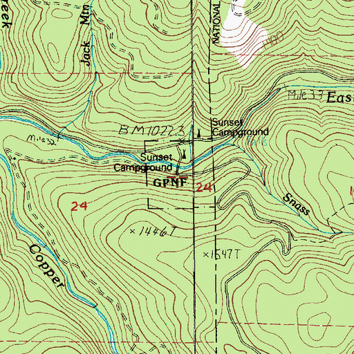 Topographic Map of Snass Creek, WA