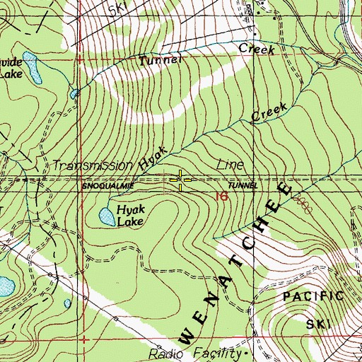 Topographic Map of Snoqualmie Tunnel, WA
