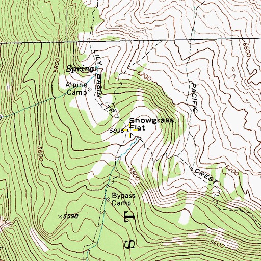 Topographic Map of Snowgrass Flat, WA