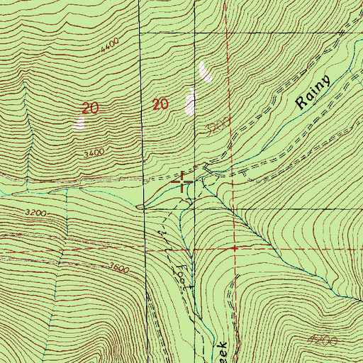 Topographic Map of Snowy Creek, WA