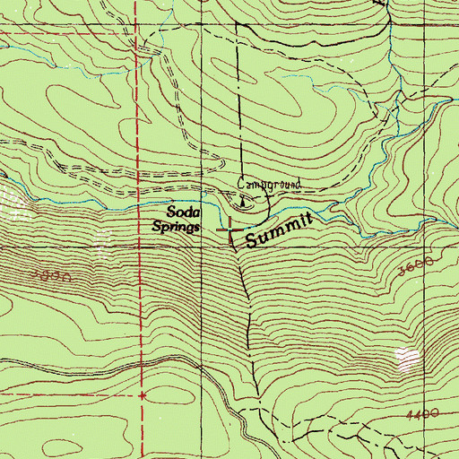 Topographic Map of Soda Springs Campground, WA