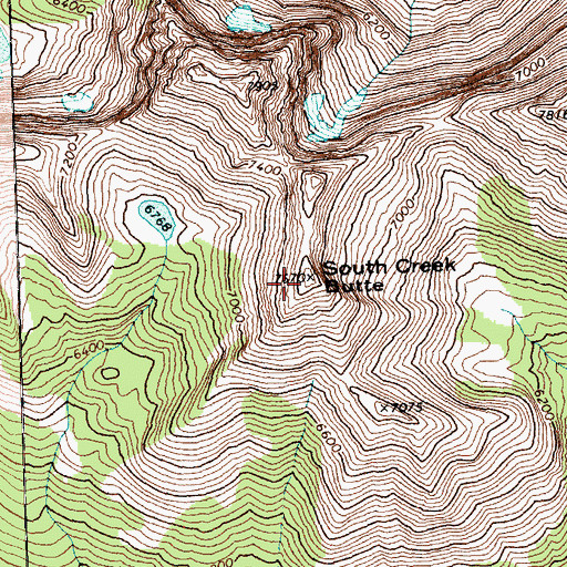 Topographic Map of South Creek Butte, WA