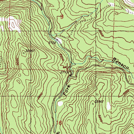 Topographic Map of South Fork Benson Creek, WA
