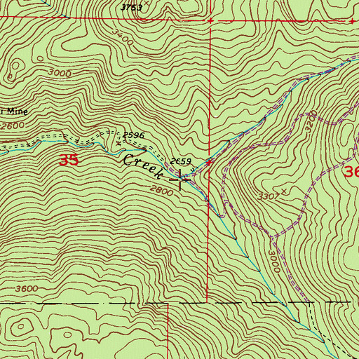 Topographic Map of South Fork Currant Creek, WA