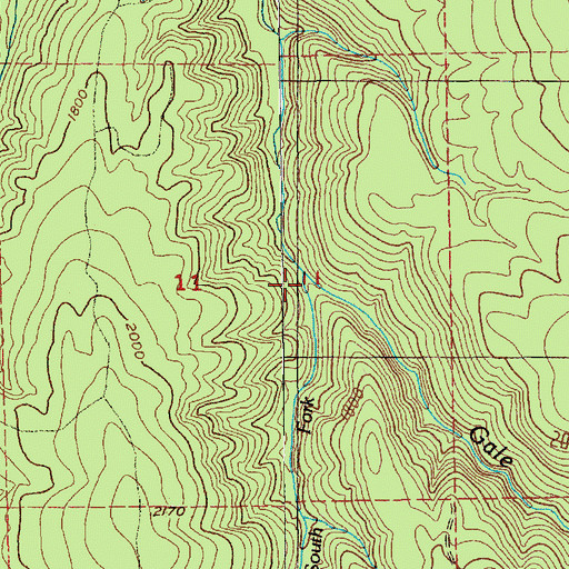 Topographic Map of South Fork Gale Creek, WA