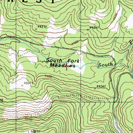 Topographic Map of South Fork Meadows, WA