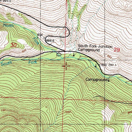Topographic Map of South Fork Toats Coulee Creek, WA