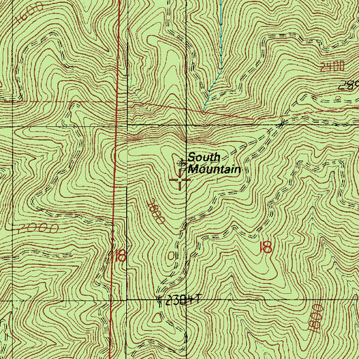 Topographic Map of South Mountain, WA