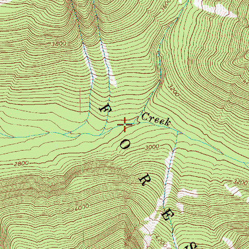 Topographic Map of Spire Creek, WA
