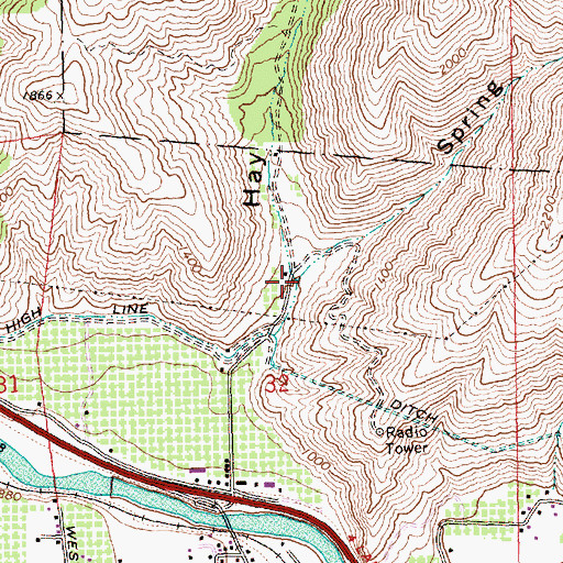 Topographic Map of Spring Canyon, WA