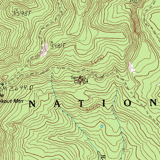 Topographic Map of Springs Camp, WA