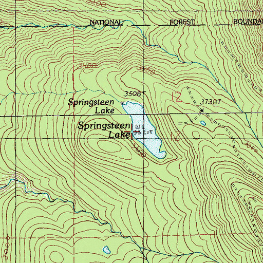 Topographic Map of Springsteen Lake, WA