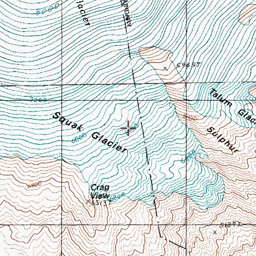 Topographic Map of Squak Glacier, WA