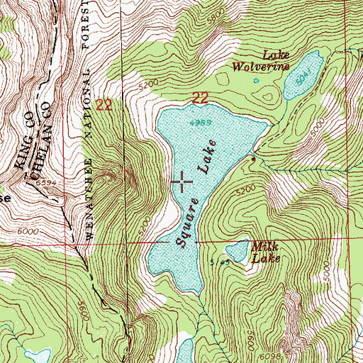 Topographic Map of Square Lake, WA