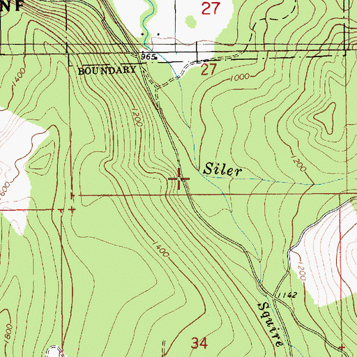 Topographic Map of Squire Creek, WA
