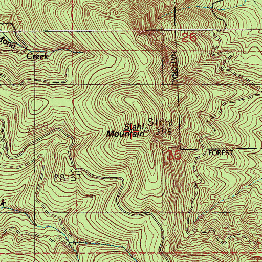 Topographic Map of Stahl Mountain, WA